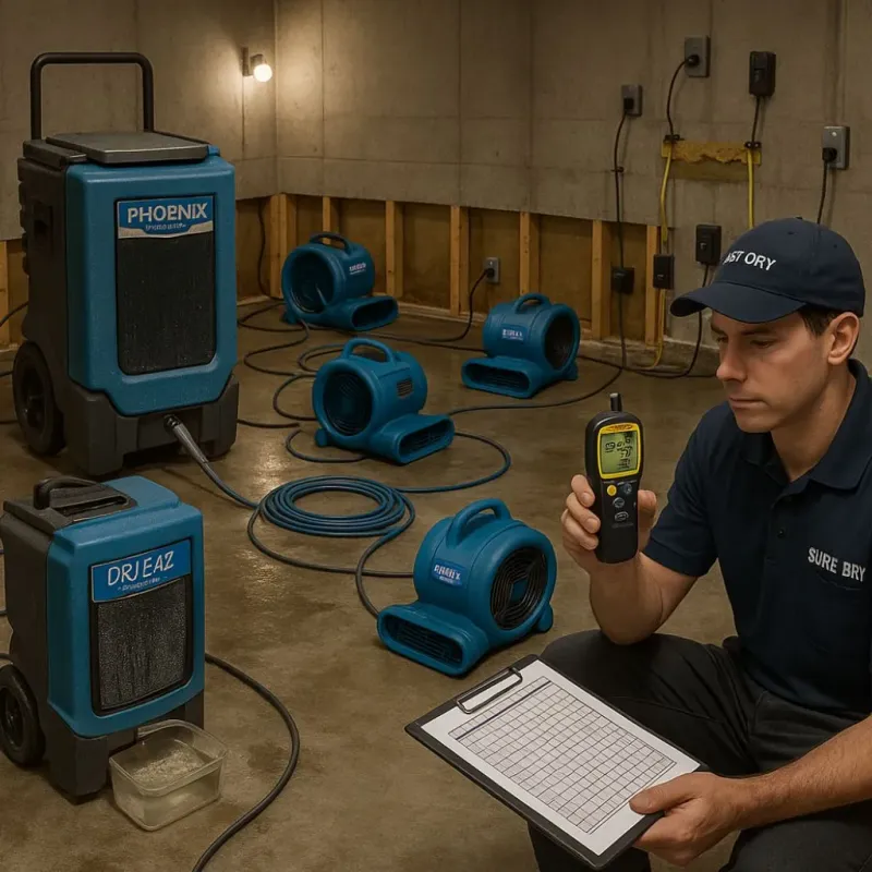 Structural Drying and Dehumidification process in Black Earth, WI